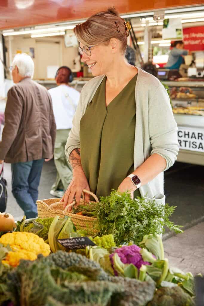 Simone at the market