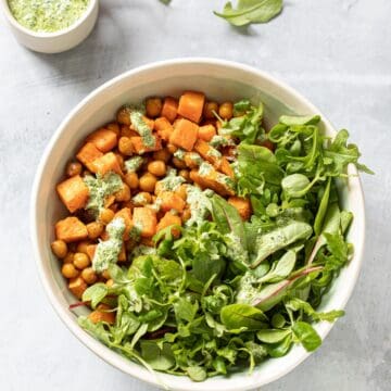 sweet potato bowl with chickpeas